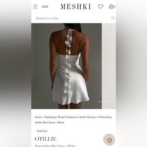 MESHKI DRESS-OTILLIE
Rose Halter Mini Dress - White